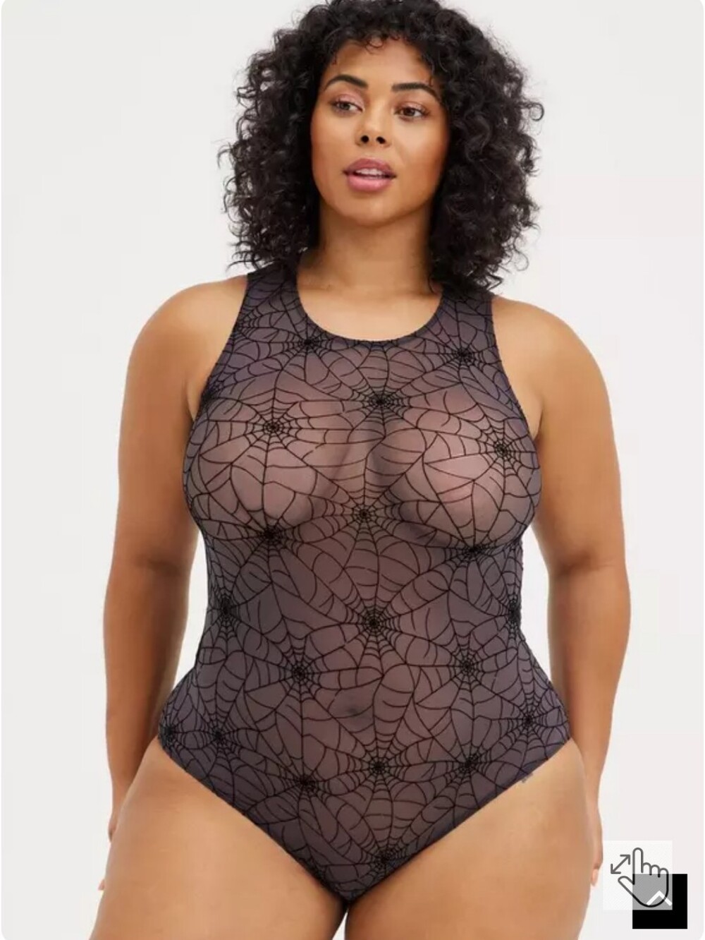 NWT Flocked Mesh Spiderweb Bodysuit